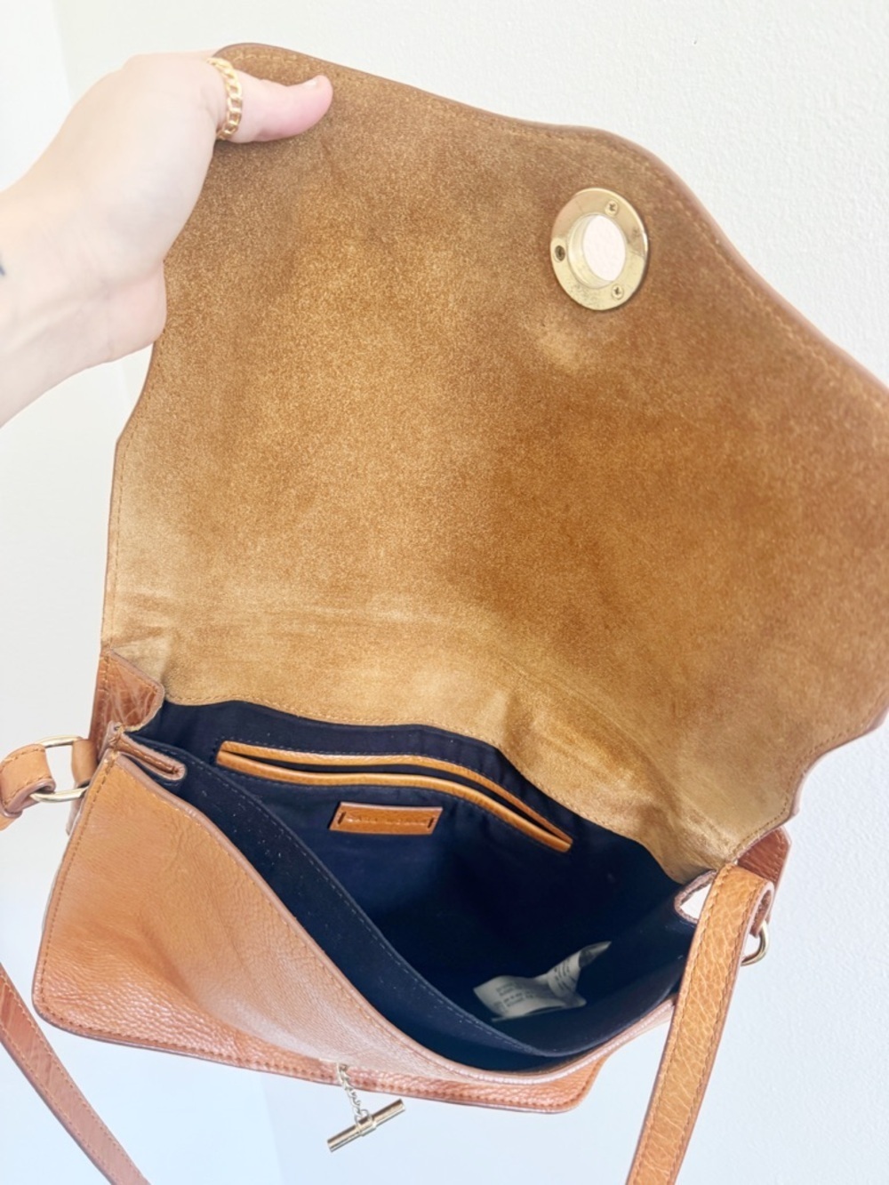 Zara Leather Shoulder Bag in Cognac Brown - Picture 5 of 7